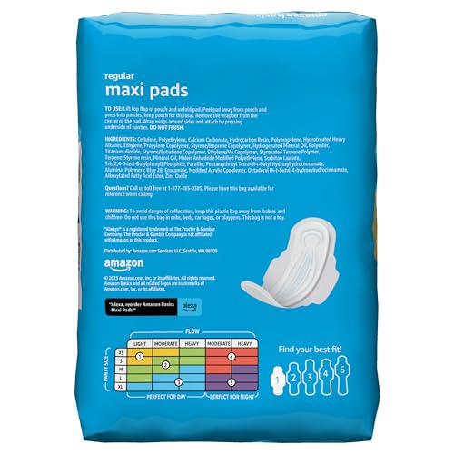 Thick Maxi Pads with Flexi-Wings, Unscented, Size 5, 20 Count E684