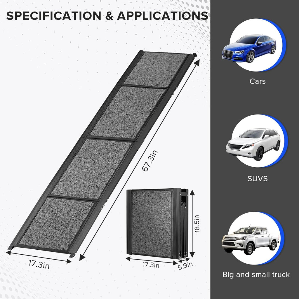 67’’ Foldable Dog Car Ramp with Non-Slip Surface R26283