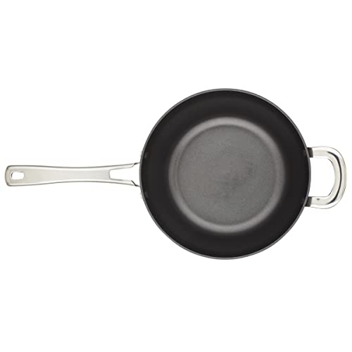 4.5 Quart Black Hard Anodized Nonstick Saucier Pan with Lid O7332