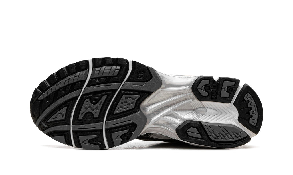 ASICS GEL-KAYANO 14 Sneakers - White and Metallic Silver with Black Accents