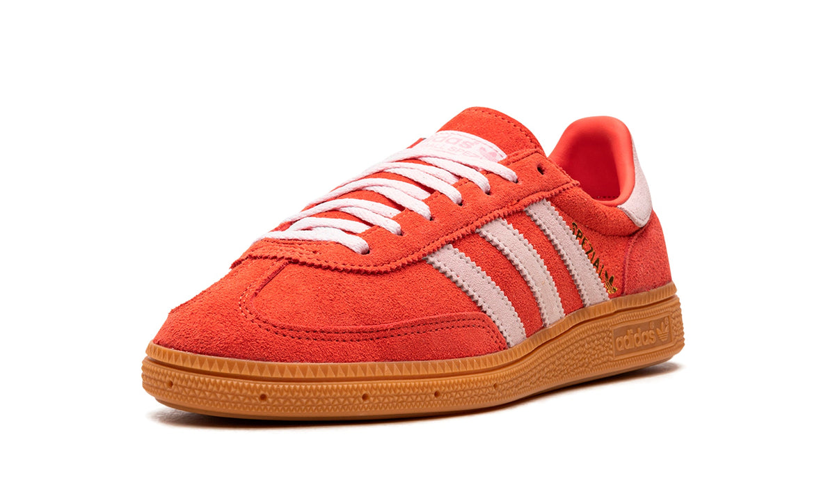 adidas Handball Spezial Sneakers - Coral Red with Pale Pink Stripes and Gum Sole