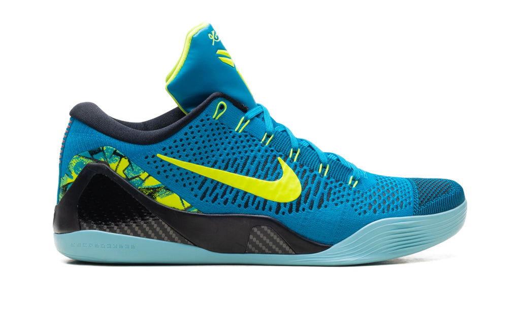 Nike Kobe 9 Elite Low Basketball Shoes - Teal Blue and Neon Yellow