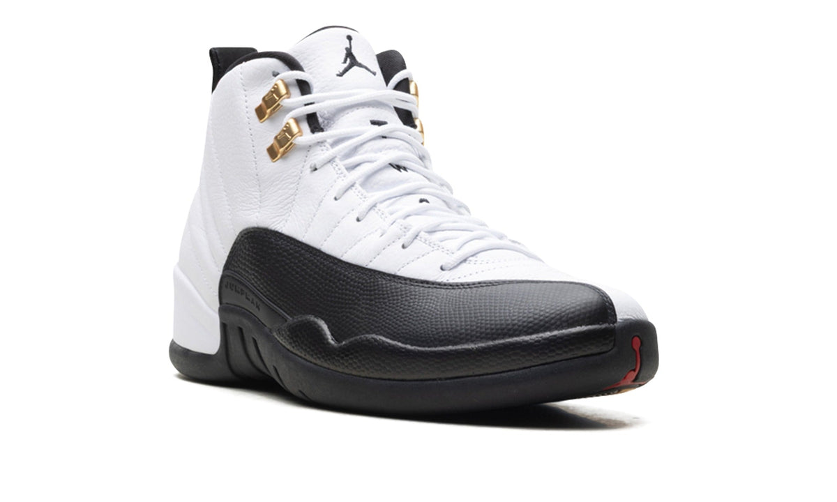 Air Jordan 12 Sneakers – White, Black & Gold