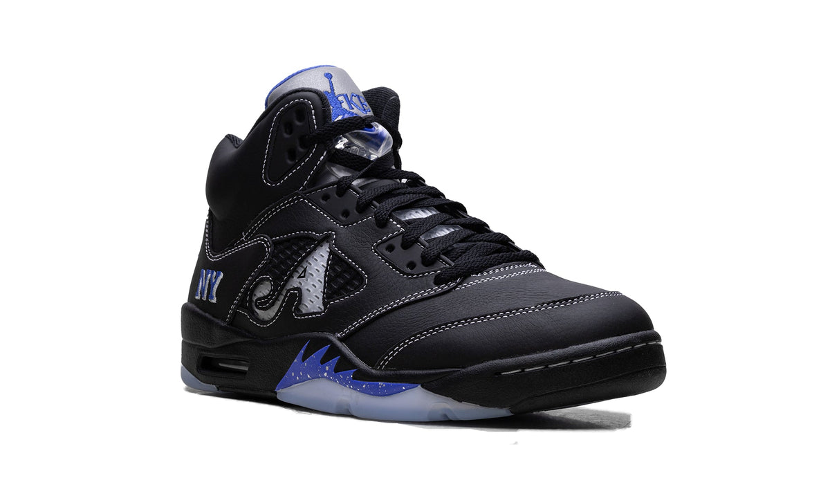 Awake NY x Air Jordan 5 Sneakers - Black/Racer Blue with Silver Details
