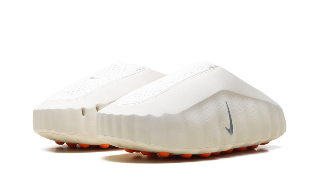 Nike Mind 001 Slip-On Mules - Cream with Gray Swooshes and Orange Outsole Nodes