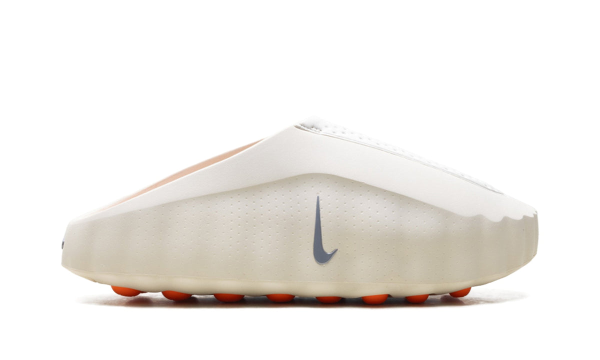 Nike Mind 001 Slip-On Mules - Cream with Gray Swooshes and Orange Outsole Nodes