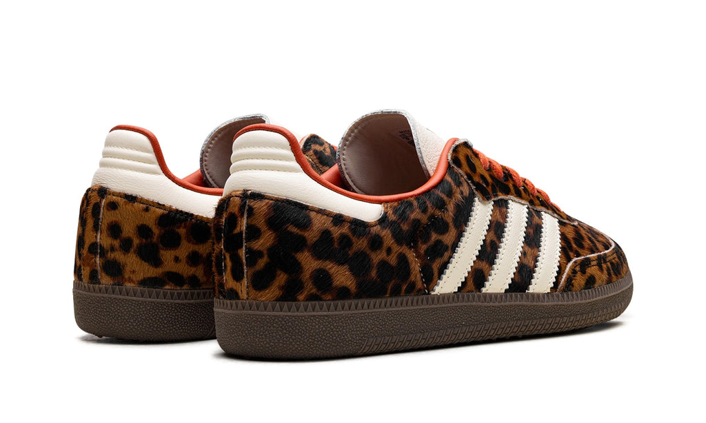 adidas Samba OG Sneakers – Leopard Print, Cream & Orange