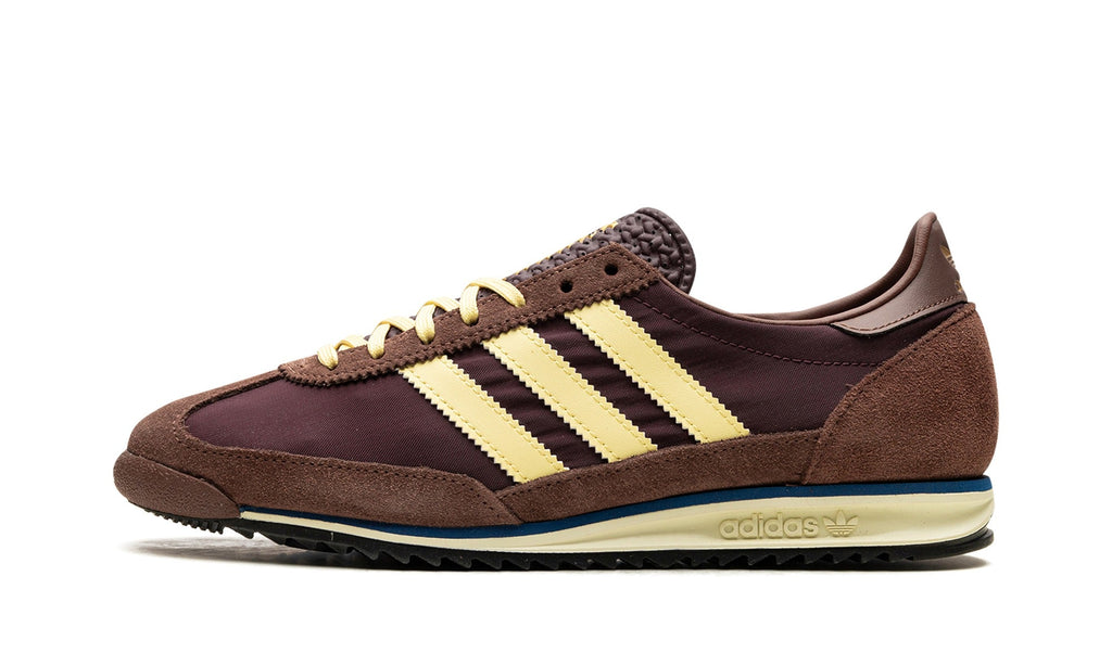 adidas SL 72 OG Sneakers - Brown/Pale Yellow with Blue Midsole Accent