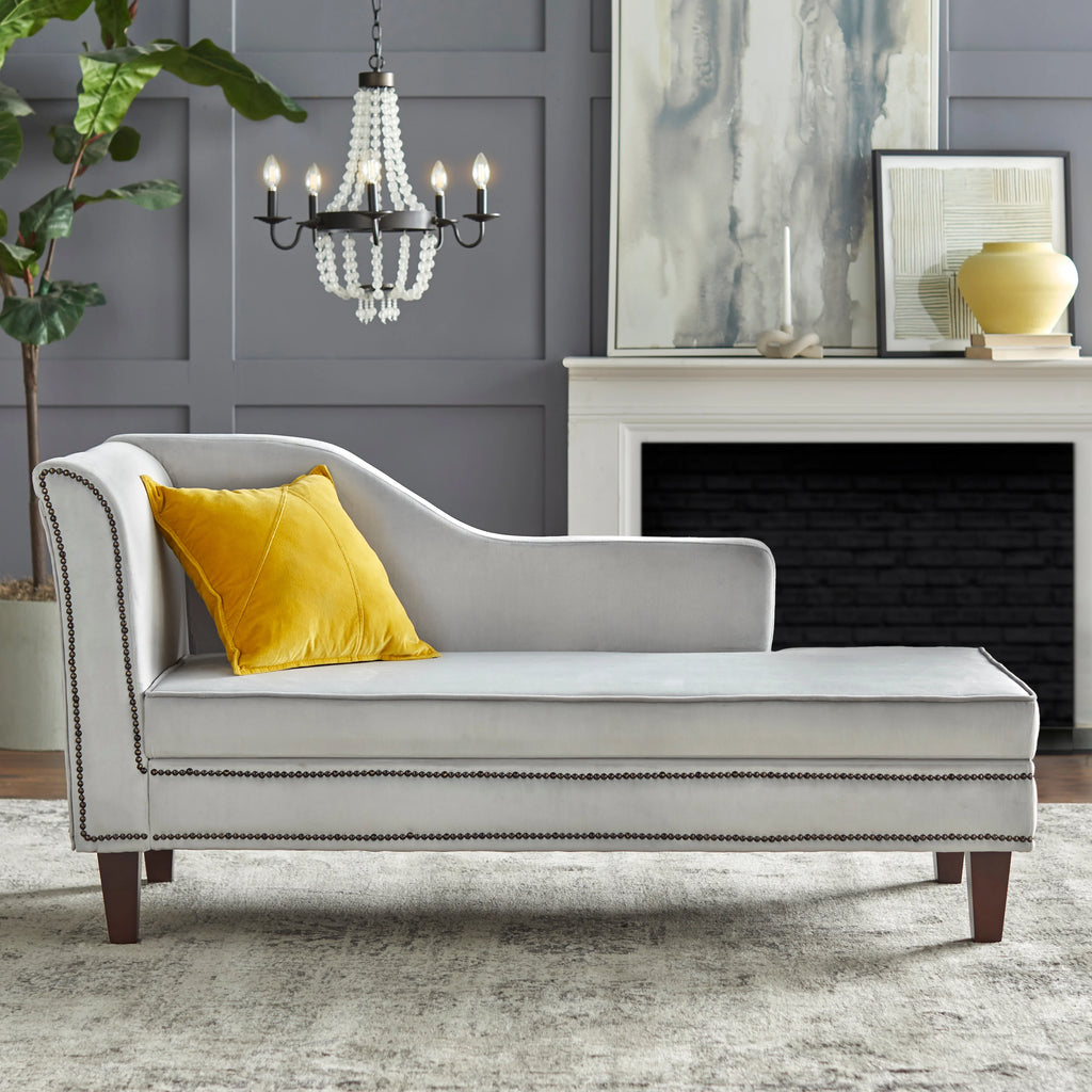Light Grey Storage Chaise E8031