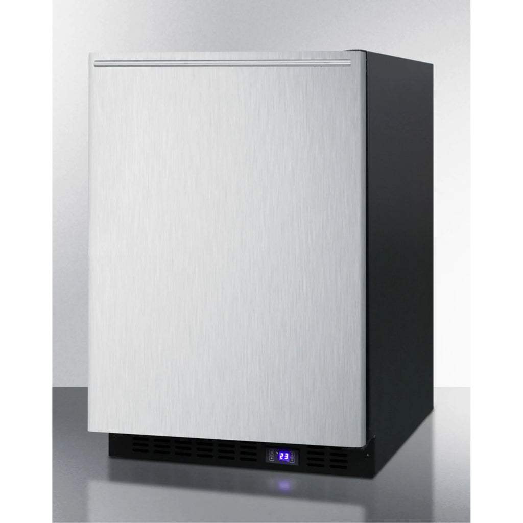 Frost-free built-in undercounter all-freezer with icemaker, stainless steel door, horizontal handle, black cabinet S526543
