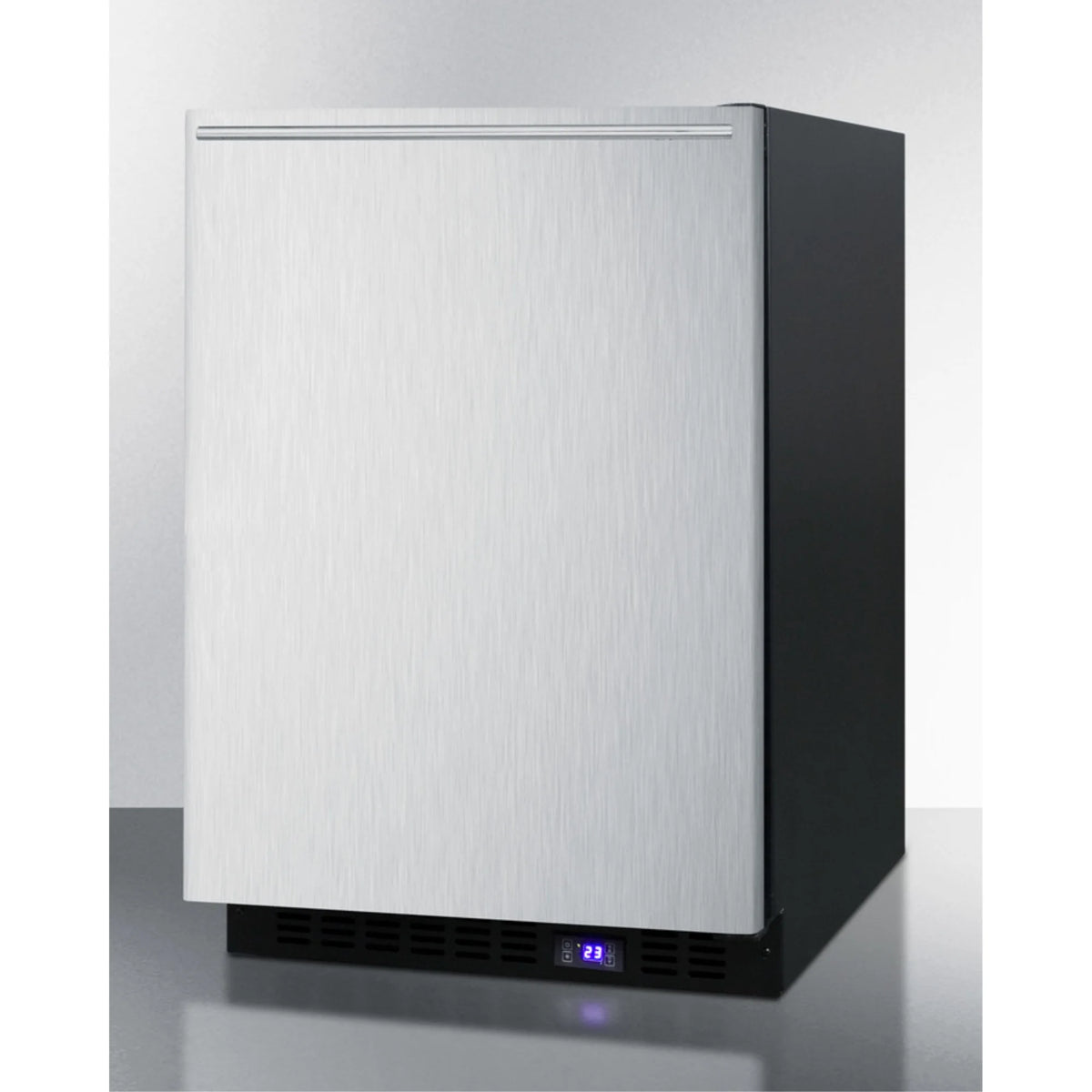 Frost-free built-in undercounter all-freezer with icemaker, stainless steel door, horizontal handle, black cabinet S526543