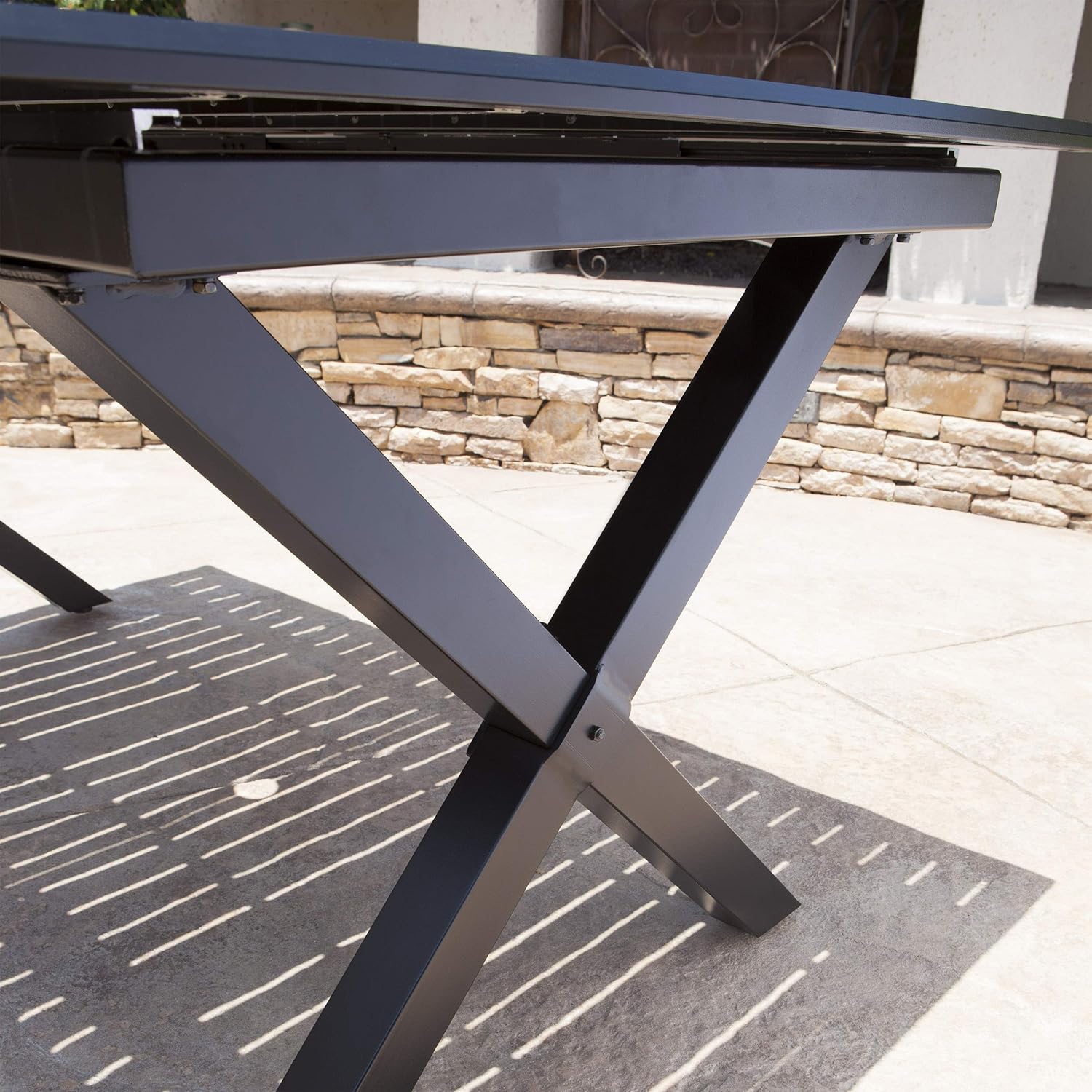 Black Cast Aluminum Rectangular Dining Table E893