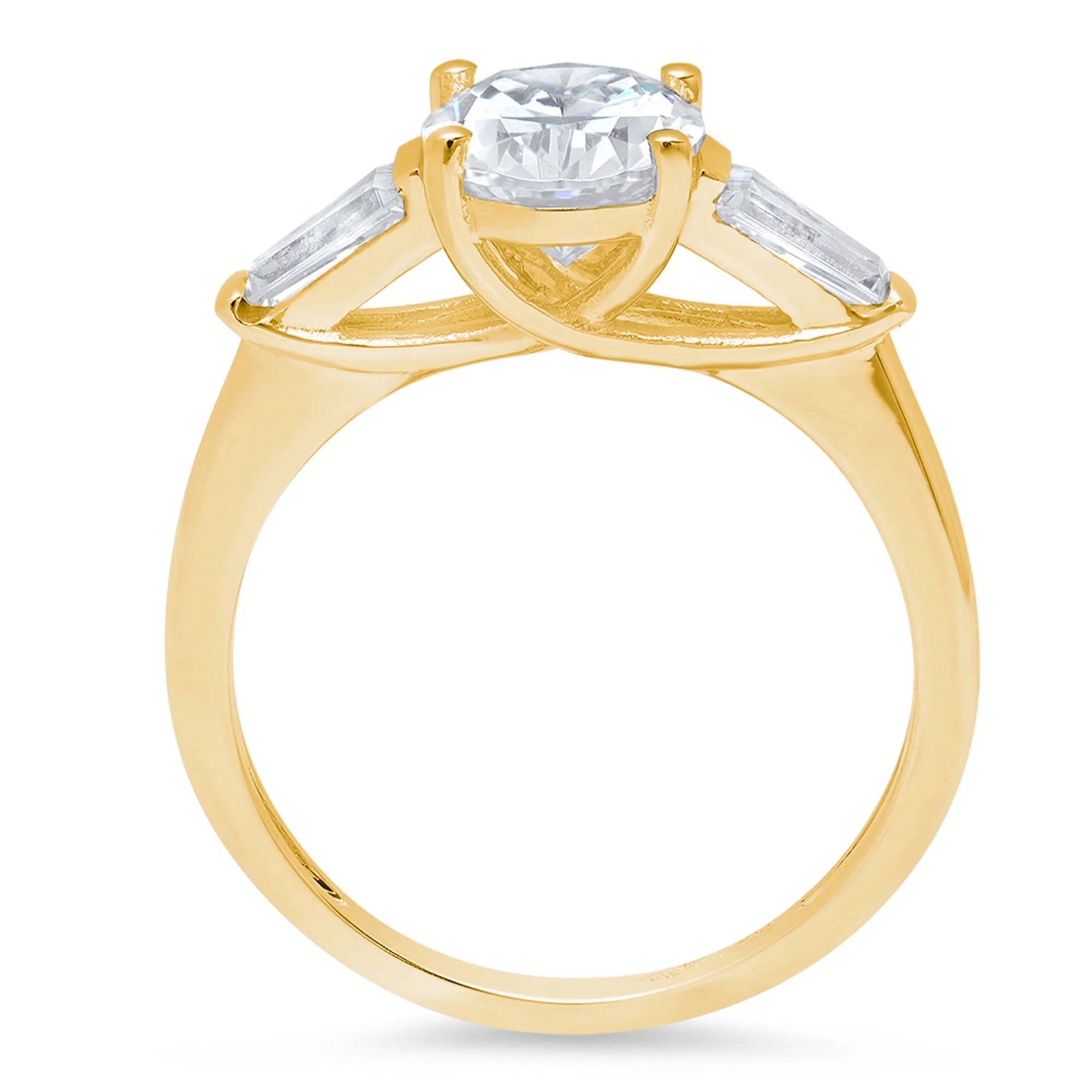 14K Yellow Gold Three-Stone Diamond Engagement Ring G397