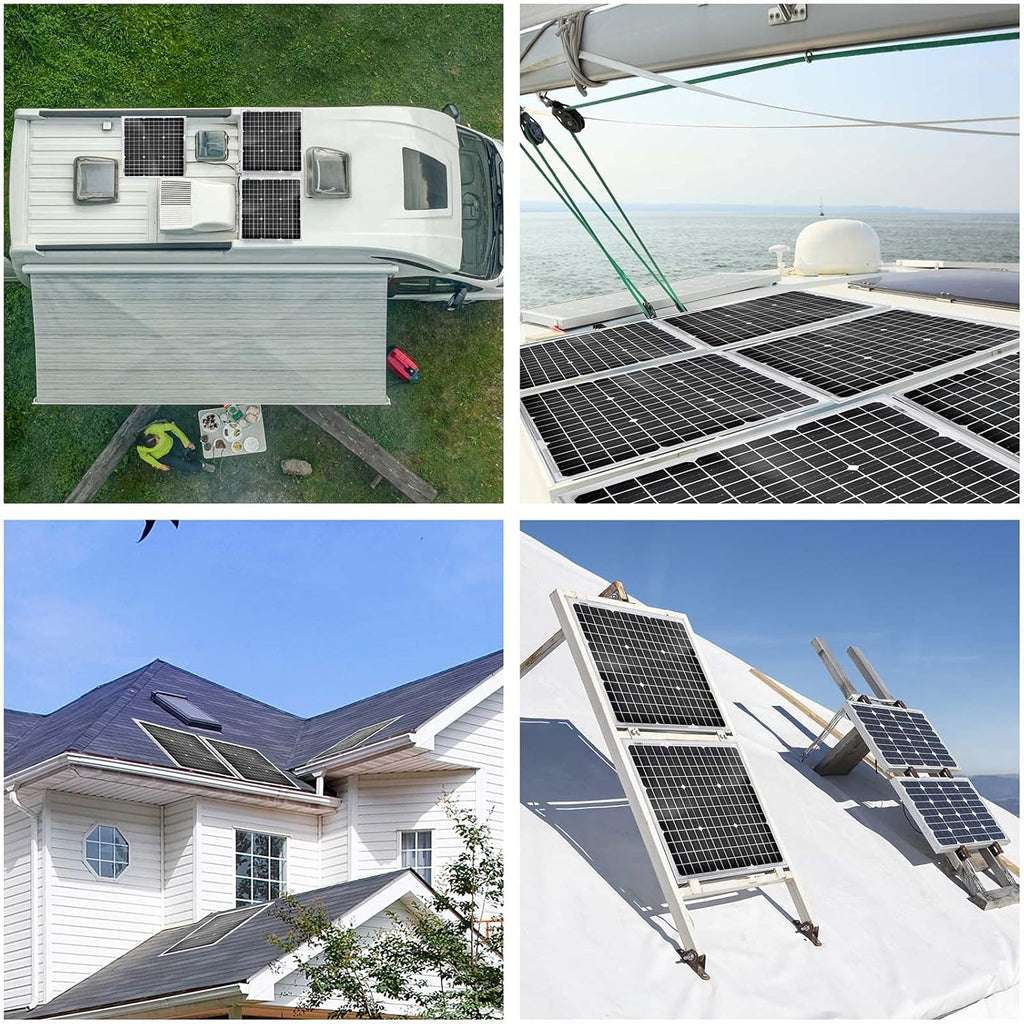 50 Watt 12 Volt Monocrystalline Solar Panel Kit with 30A PWM Charge Controller C60551