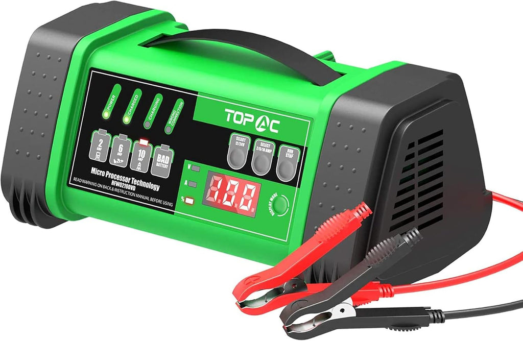 12 Volt 2/10/20A, 24 Volt 2/10A Smart Car Battery Charger Pack of 2 D563054