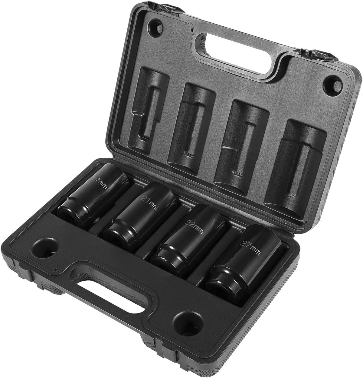 4pcs 1/2 Inch Drive Deep Impact Socket Set 17mm 21mm 22mm 27mm with Storage Case Z5772