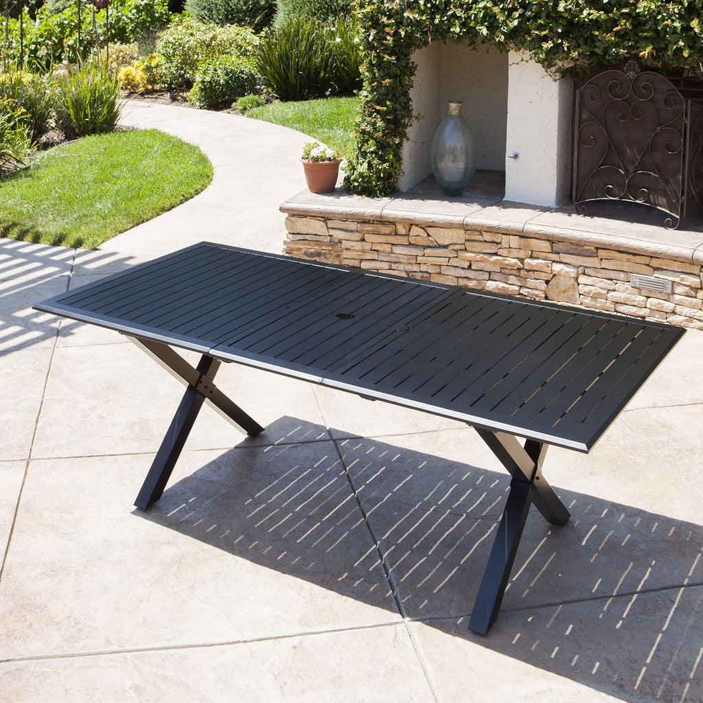 Black Cast Aluminum Rectangular Dining Table E893