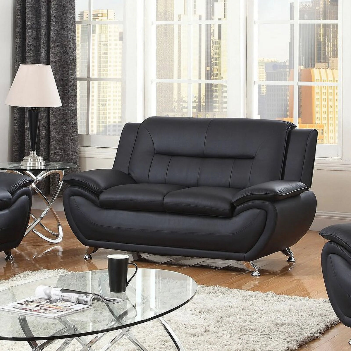 Black Loveseat S8559