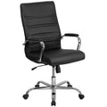 Black Bonded Leather Executive Swivel Chair with Chrome Base A5597