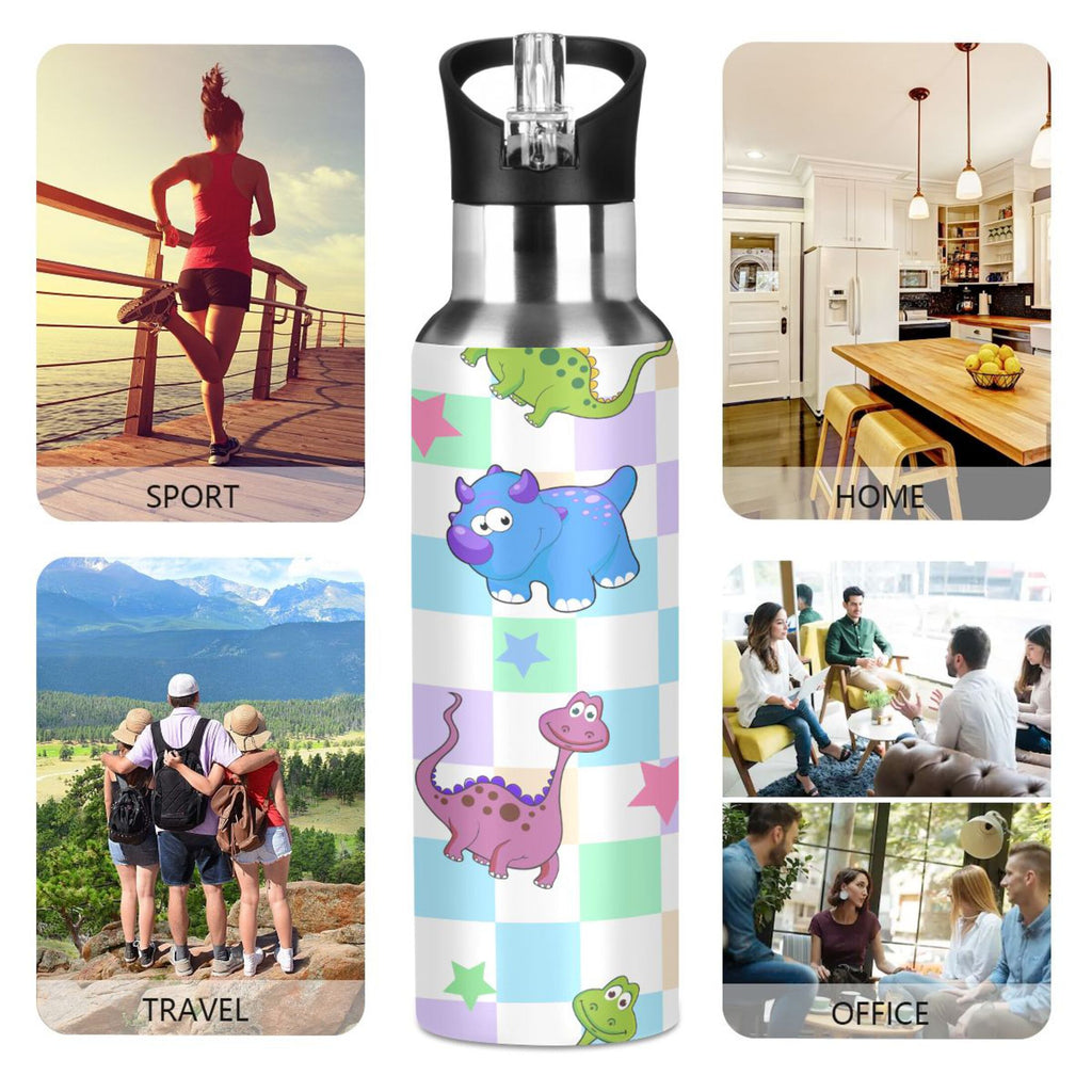 Stainless Steel Water Bottle with Straw Lid Vacuum Insulated 20 OZ A729