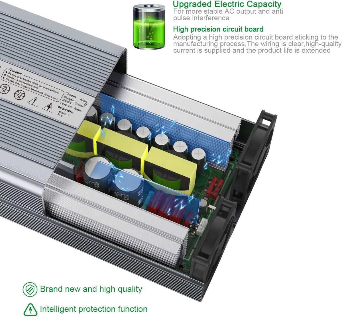 14.6V 20A AC/DC Battery Charger for 12.8V Lithium Iron Phosphate LiFePO4 Battery M7095