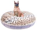 Lilac / Aspen Snow Leopard Extra Plush Faux Fur Bagel Pet/Dog Bed W97772