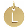 Polished 10mm Initial Disc Pendant Necklace S22246