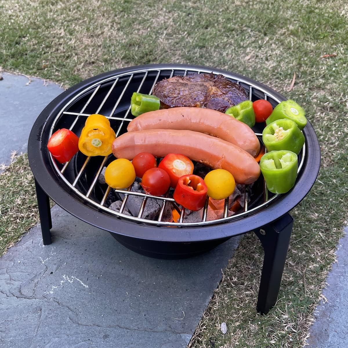 Portable Charcoal Grill with 12.2” Grill Plate Q6152