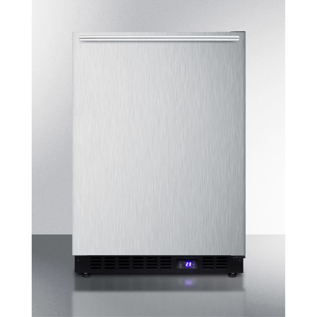 Frost-free built-in undercounter all-freezer with icemaker, stainless steel door, horizontal handle, black cabinet S526543