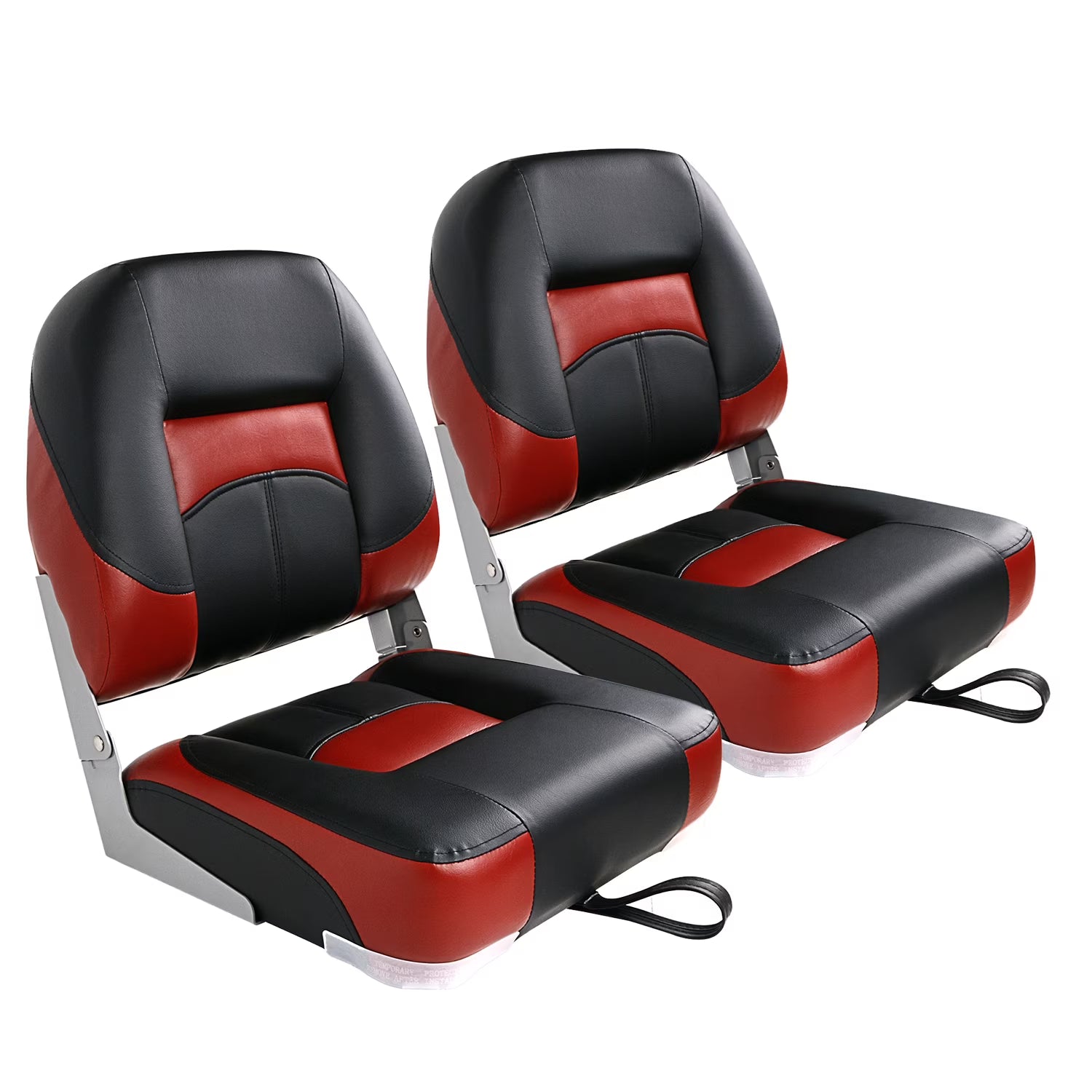 Black/Red Folding Fishing Boat Seat, Set of 2 I601