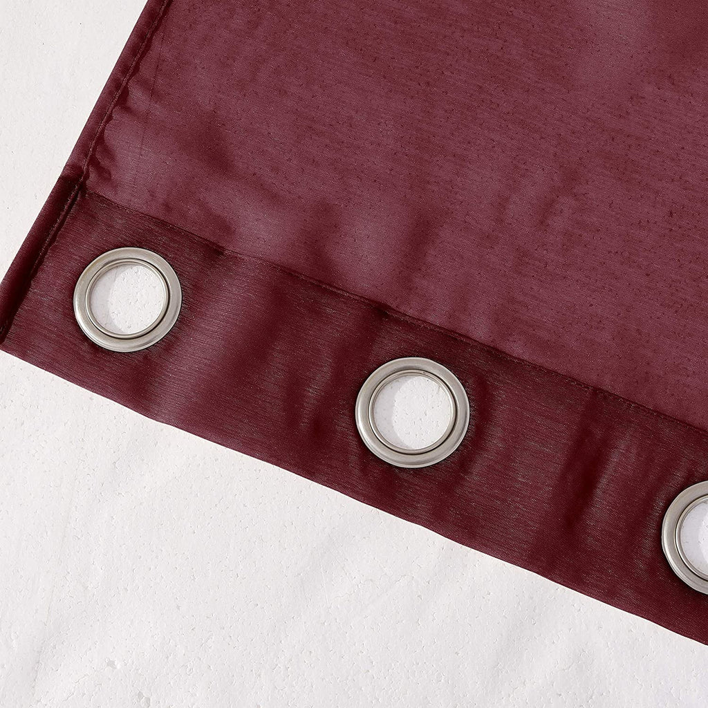 Burgundy Semi-Sheer Grommet Curtain Panel Pair, 108" x 84" K766082