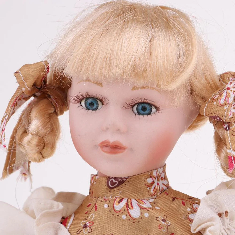 30cm Porcelain Doll Girl Figures with Stand R8697