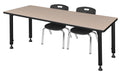 Height Adjustable Classroom Table with 2 Stack Chairs Y622