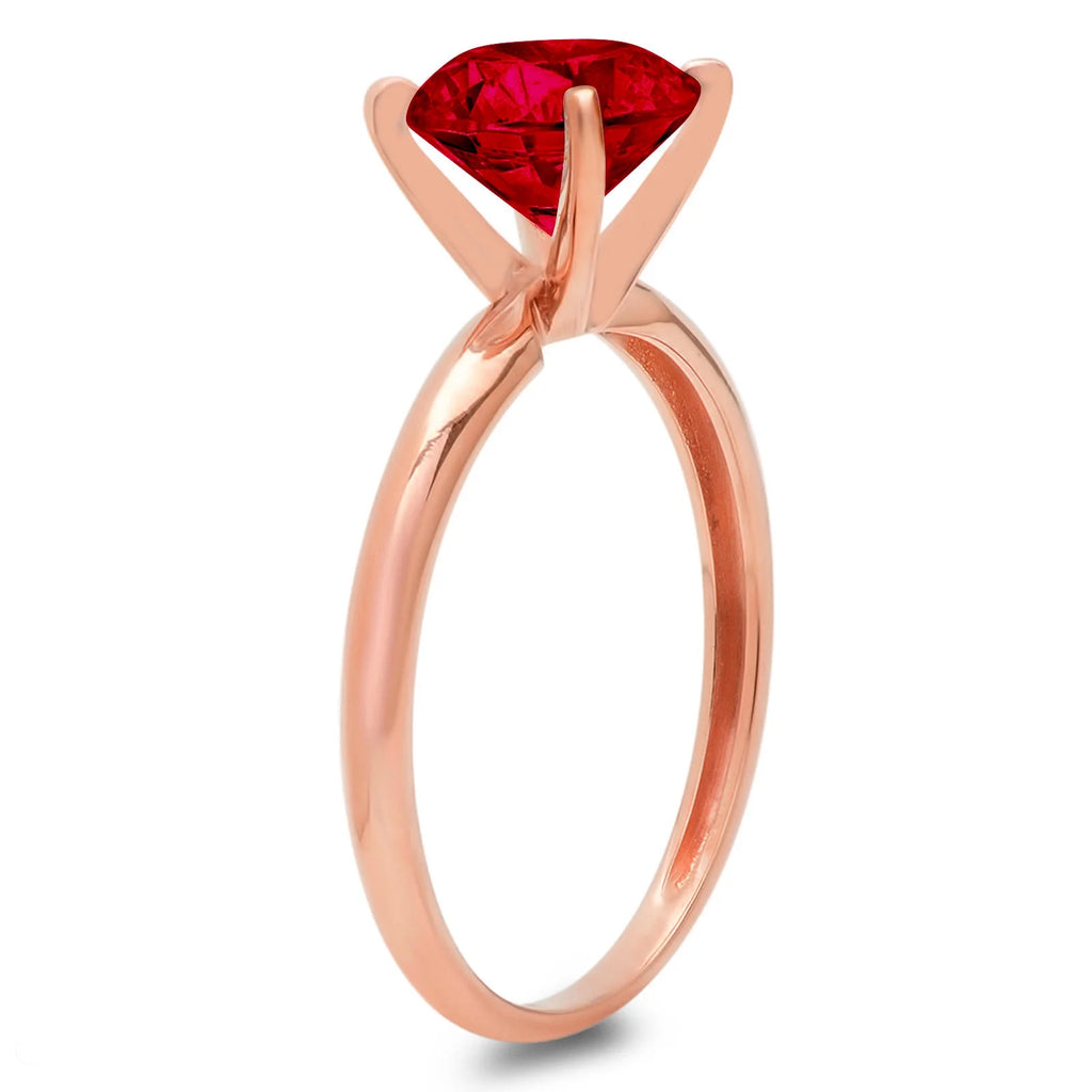 Red Natural Garnet Solitaire Ring C29622