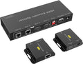 HDMI Extender Splitter 1x2 165ft/50m 1 in 2 Out Over Cat5e/Cat6/7 with 2 Loop-Out Local Display Repeater Balun Ethernet Sender Transmitter Receiver Support 1080P@60HZ 3D EDID POC M7083