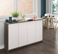 4 Door Storage Cabinet, Bark Gray/White R164490