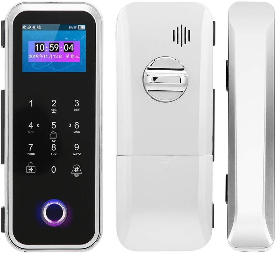 Silver Door Lock for Frameless Glass Doors H8331