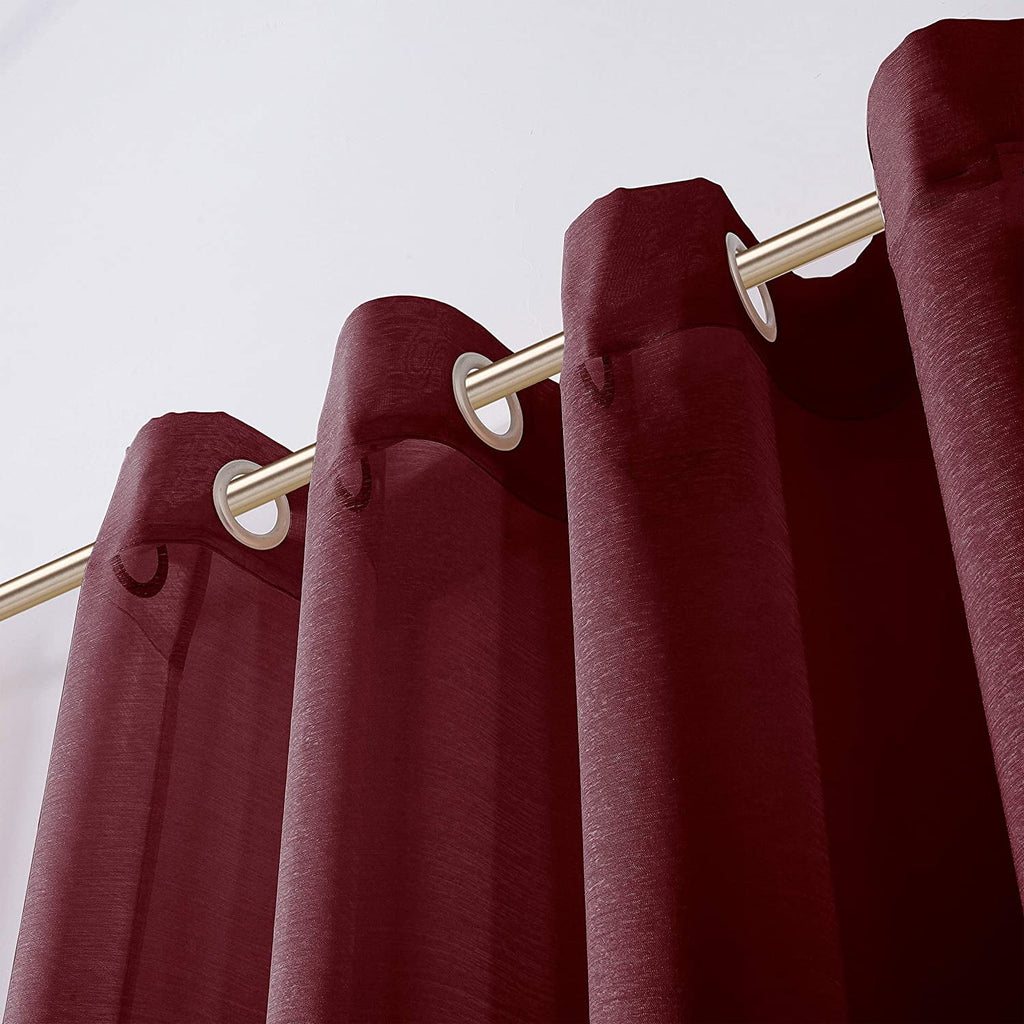 Burgundy Semi-Sheer Grommet Curtain Panel Pair, 108" x 84" K766082