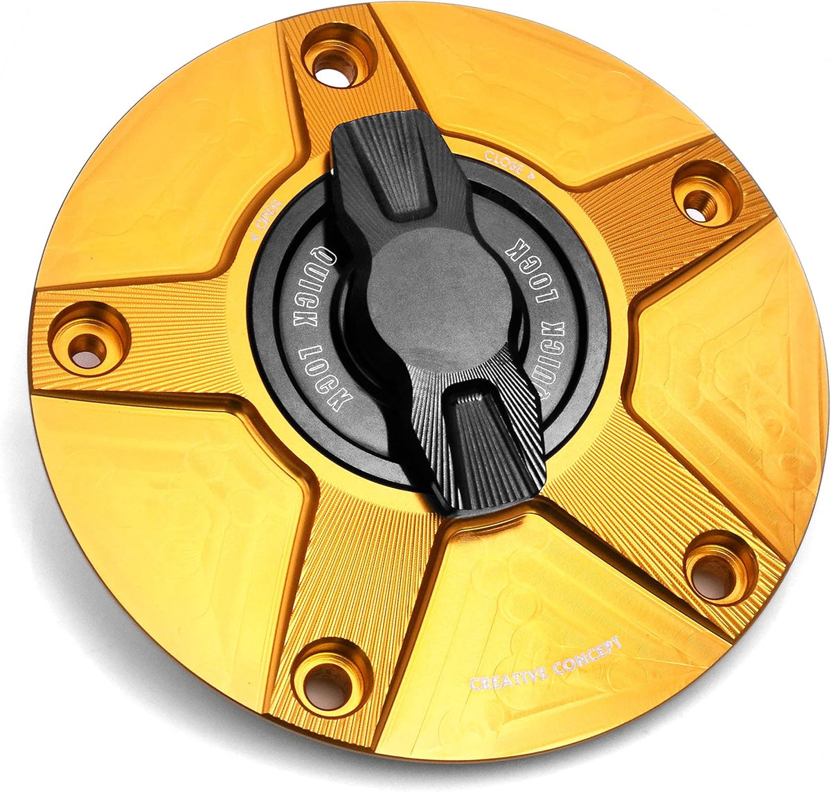 Gold CNC 1/4 Quick Lock Fuel Cap Pack of 2 Q570149