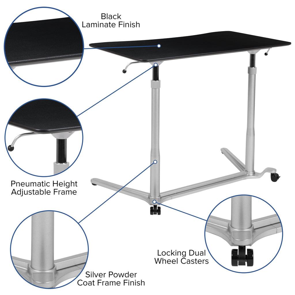 Black Sit-Stand Computer Desk I259