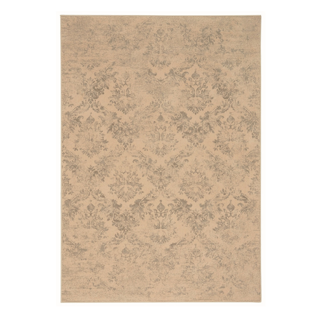 Cream Green Rectangle Machine Woven Rugs C389396
