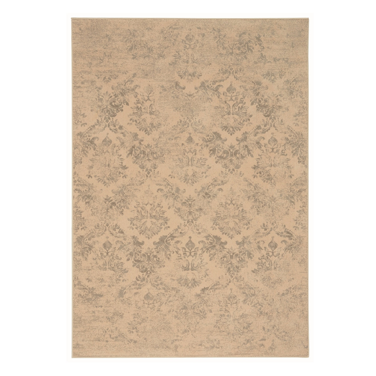 Cream Green Rectangle Machine Woven Rugs C389396