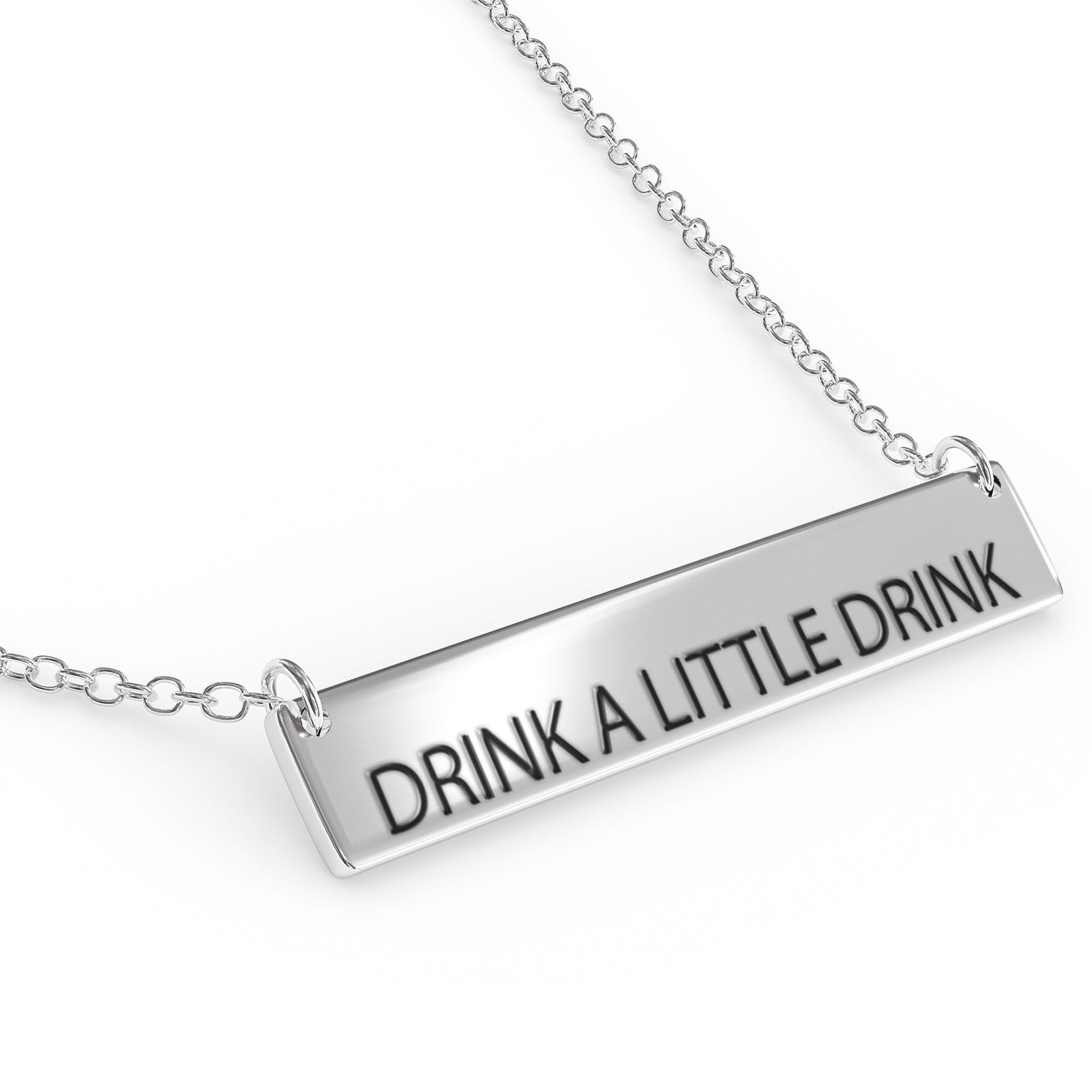 Sterling Silver Bar Pendant Necklace A689