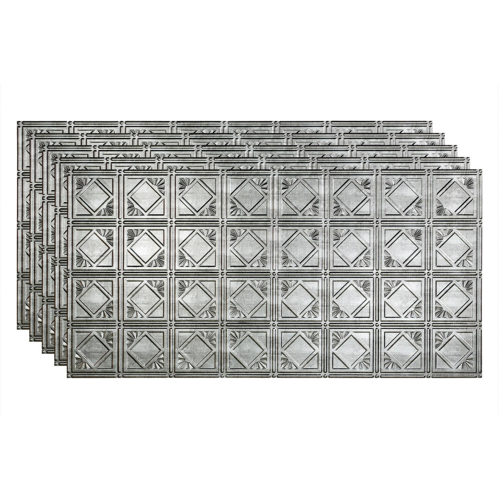 Crosshatch Silver 5 Pack Vinyl Glue Up Ceiling Tile H790