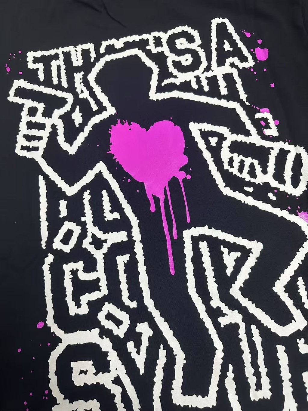 THAT'S A AWFUL LOT OF COUGH SYRUP Pink Splatter Heart Graphic T-Shirt
