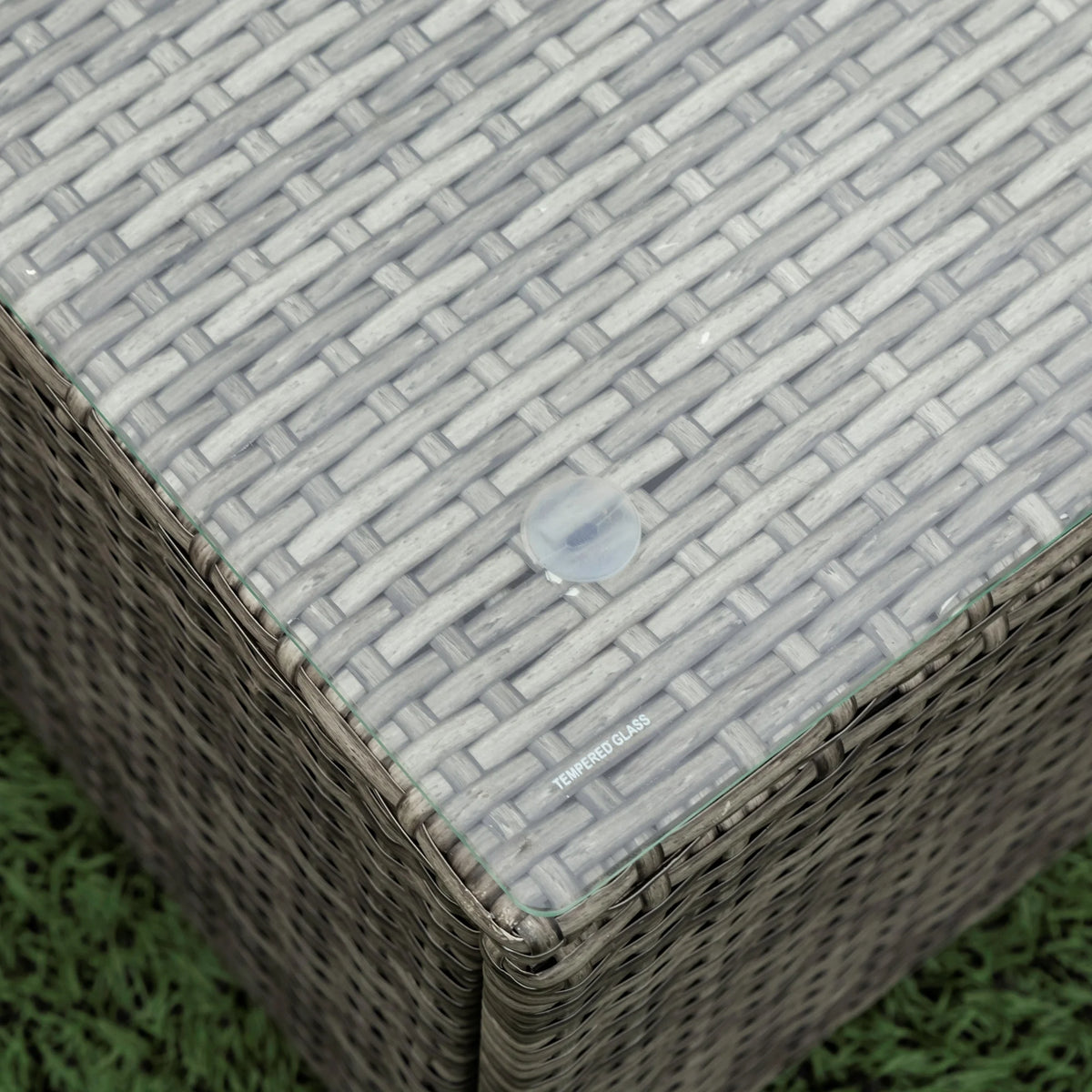 4 Piece Patio Sectional Wicker Rattan Outdoor Furniture Sofa Set with Storage Box Grey B48221