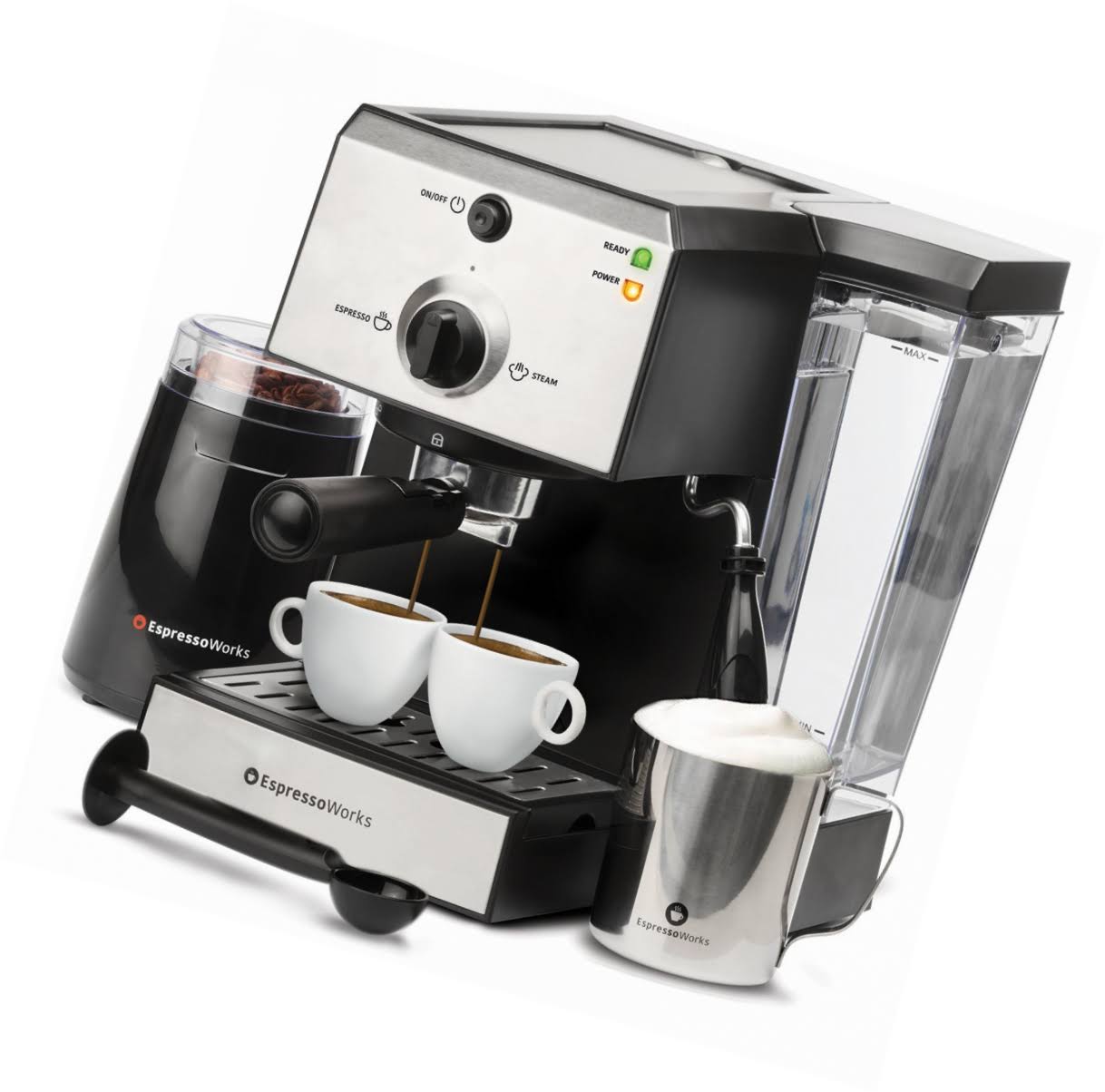 7 PC Espresso Machine and Cappuccino Maker with Built-in Steamer and Frother R67953