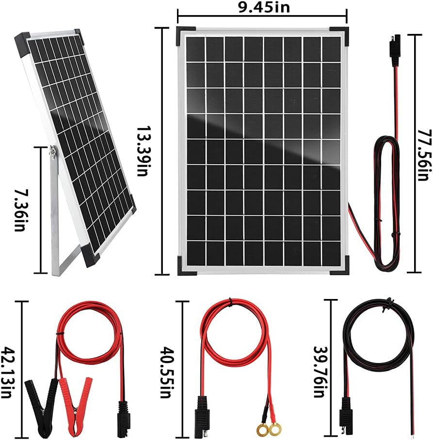 50 Watt 12 Volt Monocrystalline Solar Panel Kit with 30A PWM Charge Controller C60551