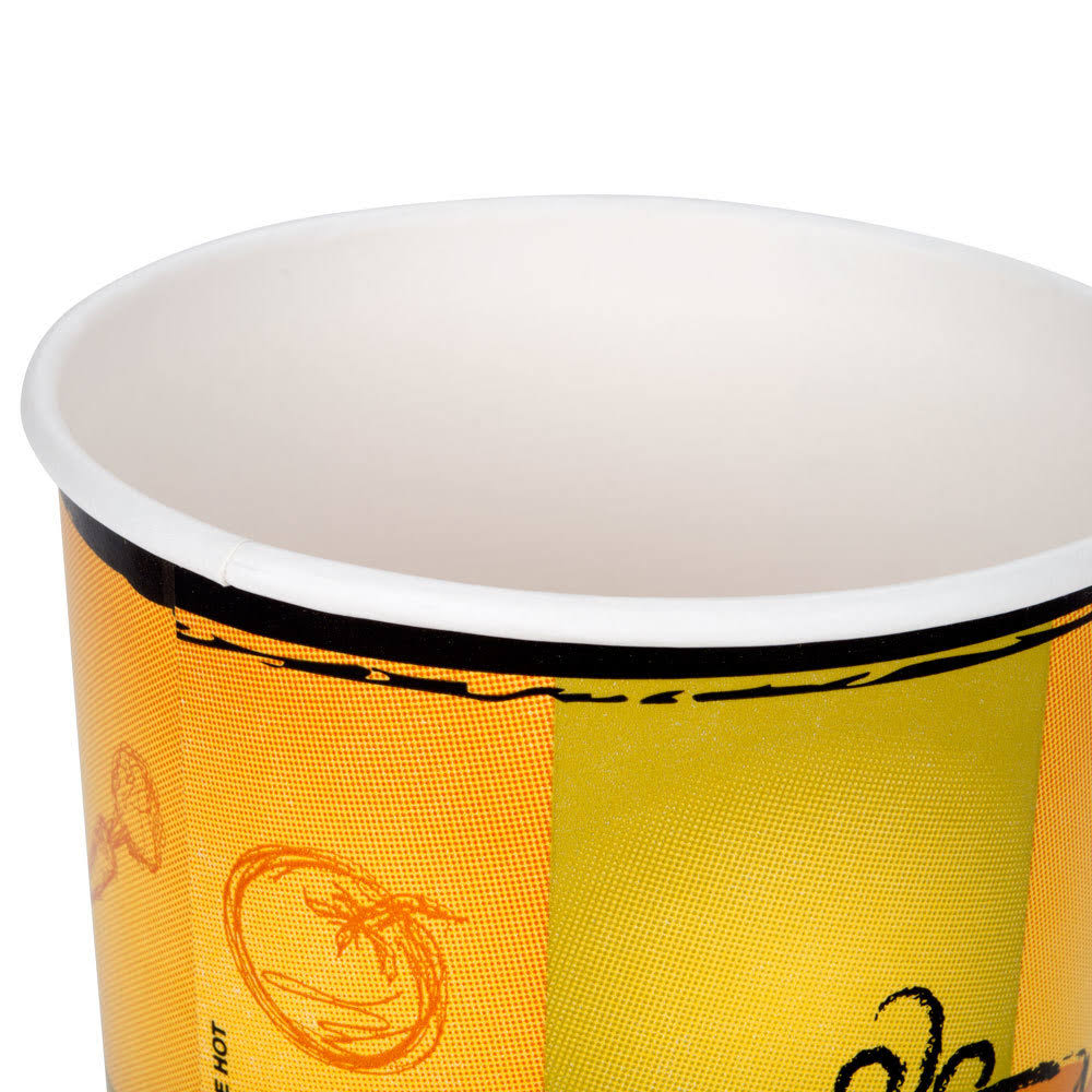 32 oz Double-Wall Poly Paper Soup Cup with Plastic Lid - 250/Case T3473
