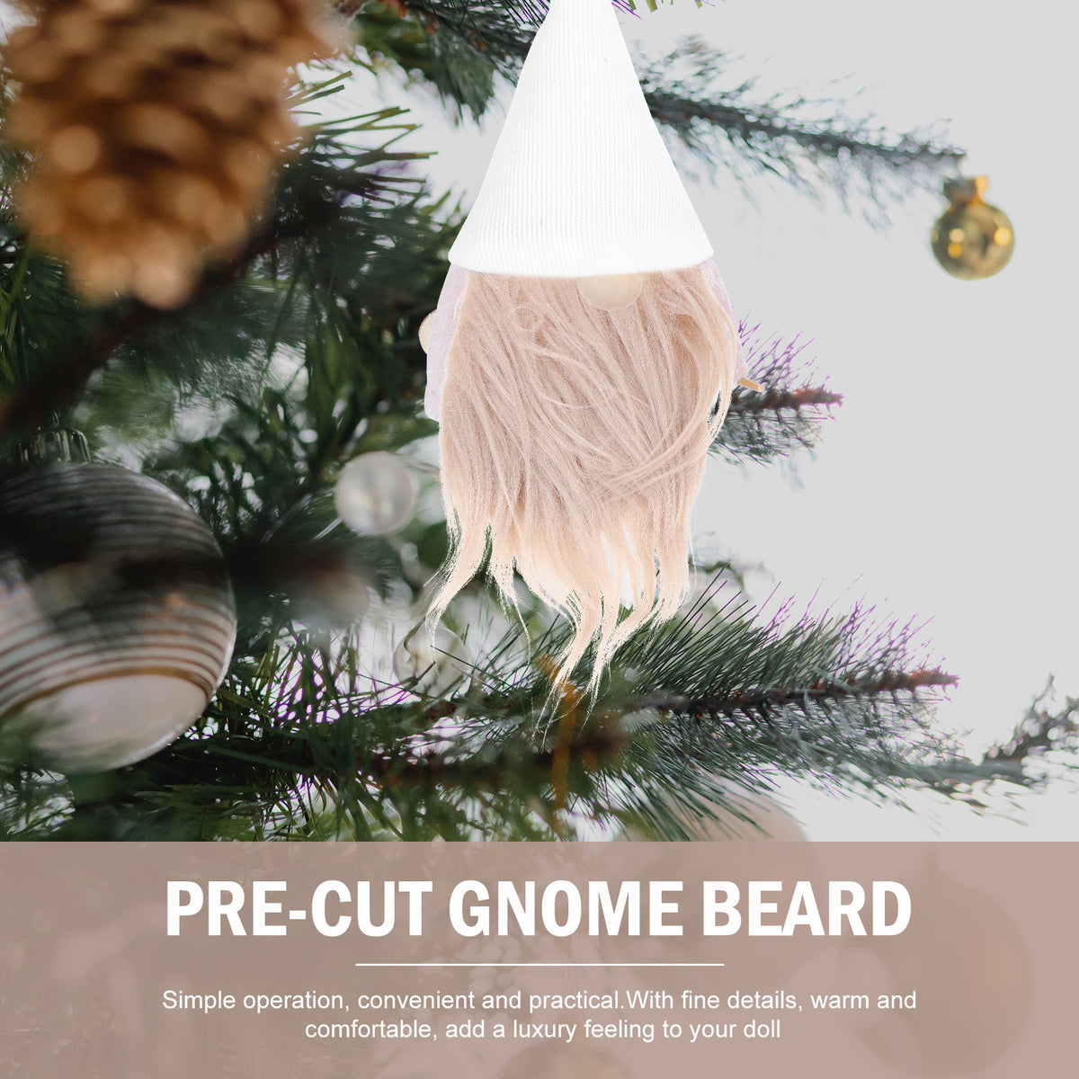 4 Sets DIY Gnome Doll Making Supplies with Faux Fur Fabric and Wooden Balls E222
